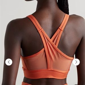 Le Ore Portofino mesh-trimmed recycled stretch sports in Brick Orange